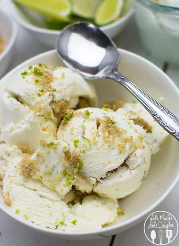 Homemade Ice Cream Recipes - No Churn Key Lime Pie Ice Cream - How To Make Homemade Ice Cream At Home - Recipe Ideas for Making Vanilla, Chocolate, Strawberry, Caramel Ice Creams - Step by Step Tutorials for Easy Mixes and Dairy Free Options - Cuisinart and Ice Cream Machine, No Churn, Mix in A Bag and Mason Jar - Healthy and Keto Diet Friendly #recipes #icecream