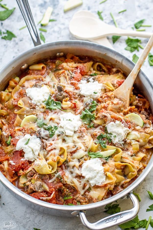 Veggie Noodle Recipes - One Pan Skillet Lasagna Zoodles - How to Cook With Veggie Noodles - Healthy Pasta Recipe Ideas - How to Make Veggie Noodles With Carrots and Zucchini - Vegan, Vegetarian , Keto and Low Carb Dishes for Your Diet - Meatballs, Chicken, Cheese, Asian Stir Fry, Salad and Raw Preparations #veggienoodles #recipes #keto #lowcarb #ketorecipes #veggies #healthyrecipes #veganrecipes 