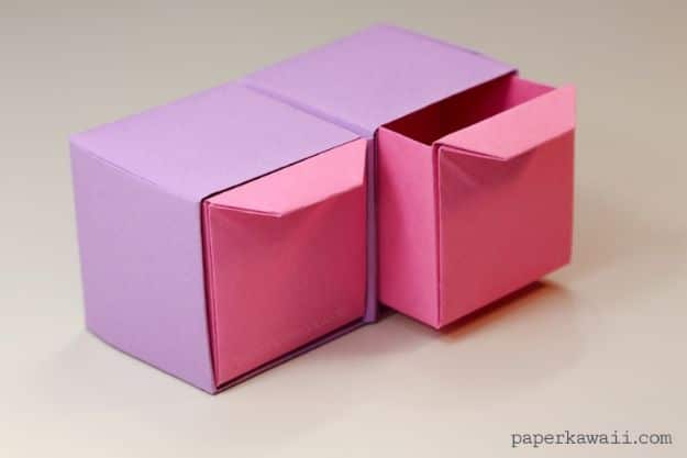 Paper Crafts DIY - Origami Pull Out Drawers - Papercraft Tutorials and Easy Projects for Make for Decoration and Gift IDeas - Origami, Paper Flowers, Heart Decoration, Scrapbook Notions, Wall Art, Christmas Cards, Step by Step Tutorials for Crafts Made From Papers #crafts