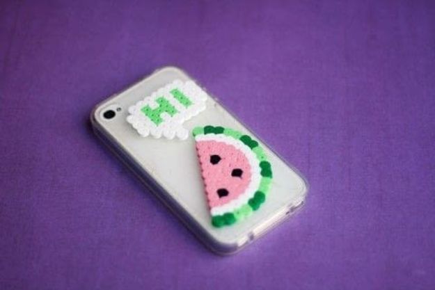 DIY perler bead crafts - Perler Beads Phone Cover - Easy Crafts With Perler Beads - Cute Accessories and Homemade Decor That Make Creative DIY Gifts - Plastic Melted Beads Make Cool Art for Walls, Jewelry and Things To Make When You are Bored #diy #crafts