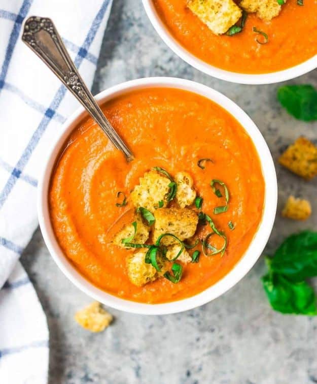 Soup Recipes - Roasted Carrot Soup - Healthy Soups and Recipe Ideas - Easy Slow Cooker Dishes, Soup Recipe for Chicken, Sausage, With Ground Beef, Potato, Vegetarian, Mexican and Asian Varieties - Creamy Soups for Winter and Fall - Low Carb and Keto Meals - Quick Bean Soup and Copycat Recipes #soup #recipes 