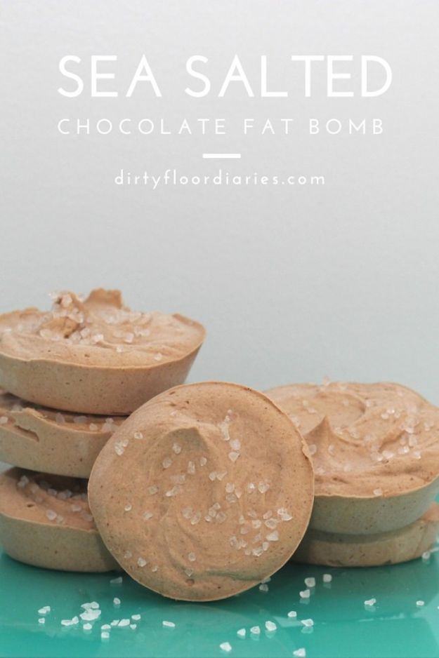 Keto Fat Bombs and Best Ketogenic Recipe Ideas to Make At Home - Sea Salted Chocolate Fat bombs - Easy Recipes With Peanut Butter, Cream Cheese, Chocolate, Coconut Oil, Coffee low carb fat bombs #keto #ketorecipes