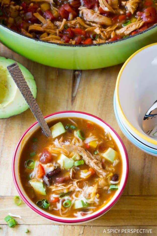 Soup Recipes - Skinny Chicken Fajita Soup - Healthy Soups and Recipe Ideas - Easy Slow Cooker Dishes, Soup Recipe for Chicken, Sausage, With Ground Beef, Potato, Vegetarian, Mexican and Asian Varieties - Creamy Soups for Winter and Fall - Low Carb and Keto Meals - Quick Bean Soup and Copycat Recipes #soup #recipes 