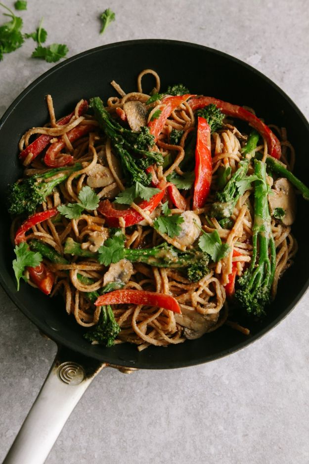 Veggie Noodle Recipes - Spicy Tenderstem & Peanut Noodle Stir Fry - How to Cook With Veggie Noodles - Healthy Pasta Recipe Ideas - How to Make Veggie Noodles With Carrots and Zucchini - Vegan, Vegetarian , Keto and Low Carb Dishes for Your Diet - Meatballs, Chicken, Cheese, Asian Stir Fry, Salad and Raw Preparations #veggienoodles #recipes #keto #lowcarb #ketorecipes #veggies #healthyrecipes #veganrecipes 
