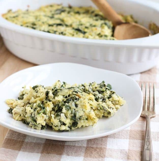 Best Casserole Recipes - Spinach Artichoke Quinoa Casserole - Healthy One Pan Meals Made With Chicken, Hamburger, Potato, Pasta Noodles and Vegetable - Quick Casseroles Kids Like - Breakfast, Lunch and Dinner Options - Mexican, Italian and Homestyle Favorites - Party Foods for A Crowd and Potluck Dishes #recipes #casseroles
