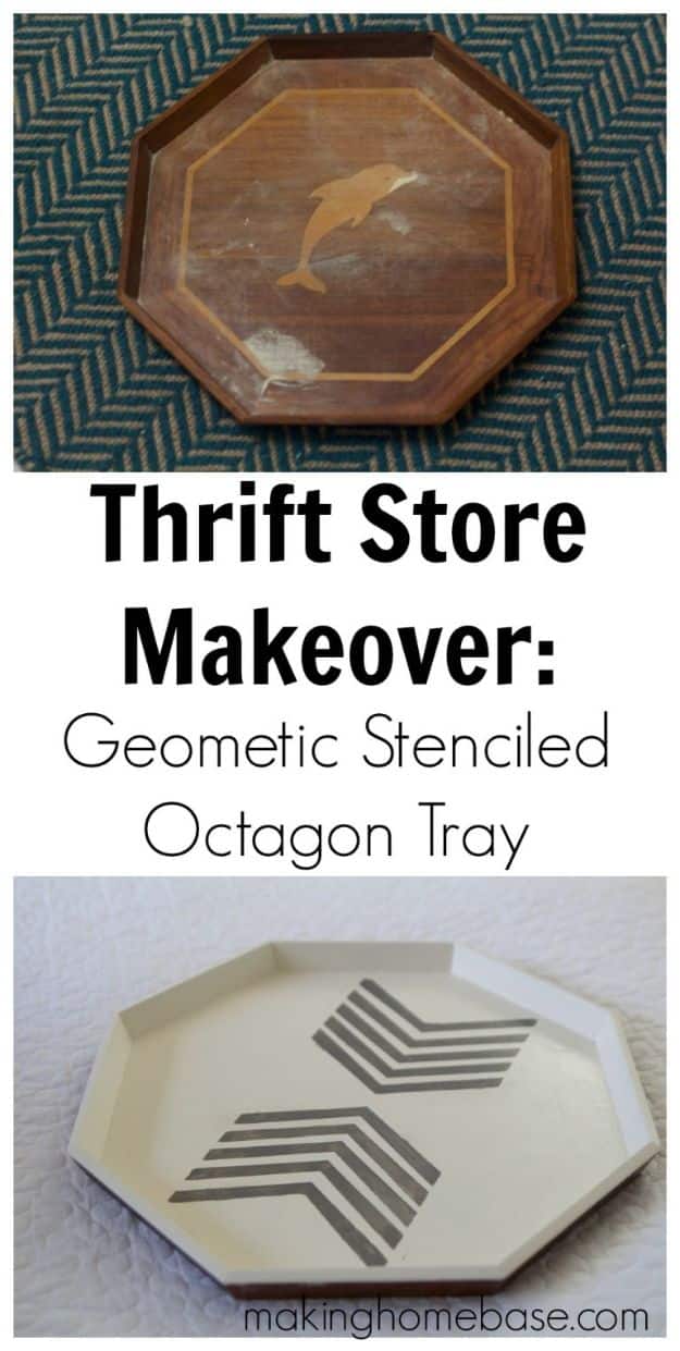 Thrift Store DIY Makeovers - Stylish Octagon Tray - Decor and Furniture With Upcycling Projects and Tutorials - Room Decor Ideas on A Budget - Crafts and Decor to Make and Sell - Before and After Photos - Farmhouse, Outdoor, Bedroom, Kitchen, Living Room and Dining Room Furniture http://diyjoy.com/thrift-store-makeovers