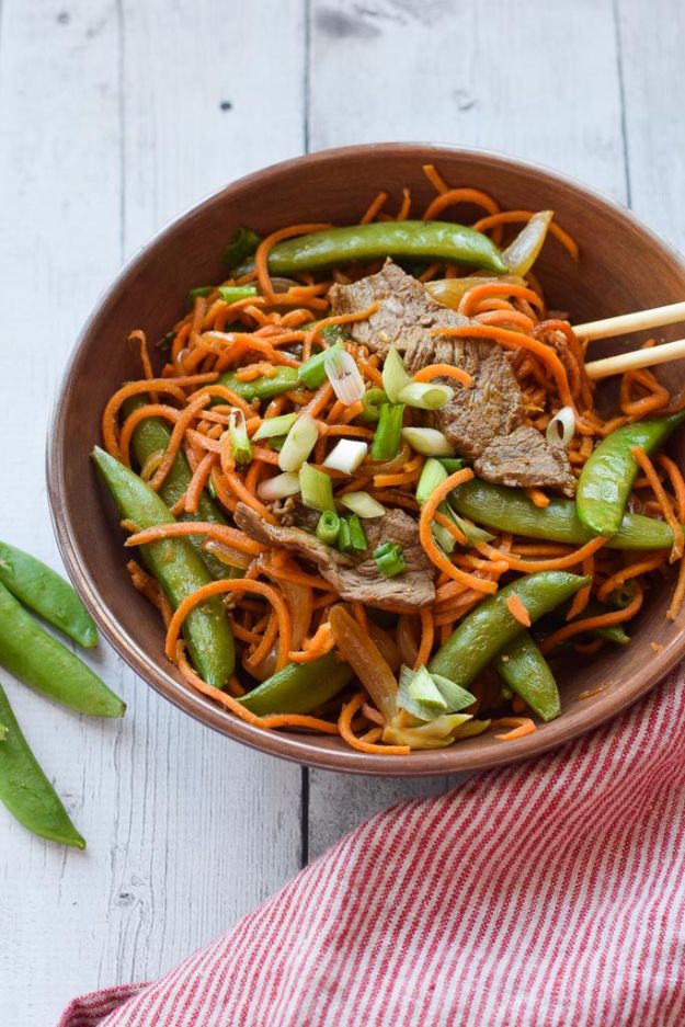 Veggie Noodle Recipes - Sweet Potato Noodle Stir Fry with Steak - How to Cook With Veggie Noodles - Healthy Pasta Recipe Ideas - How to Make Veggie Noodles With Carrots and Zucchini - Vegan, Vegetarian , Keto and Low Carb Dishes for Your Diet - Meatballs, Chicken, Cheese, Asian Stir Fry, Salad and Raw Preparations #veggienoodles #recipes #keto #lowcarb #ketorecipes #veggies #healthyrecipes #veganrecipes 