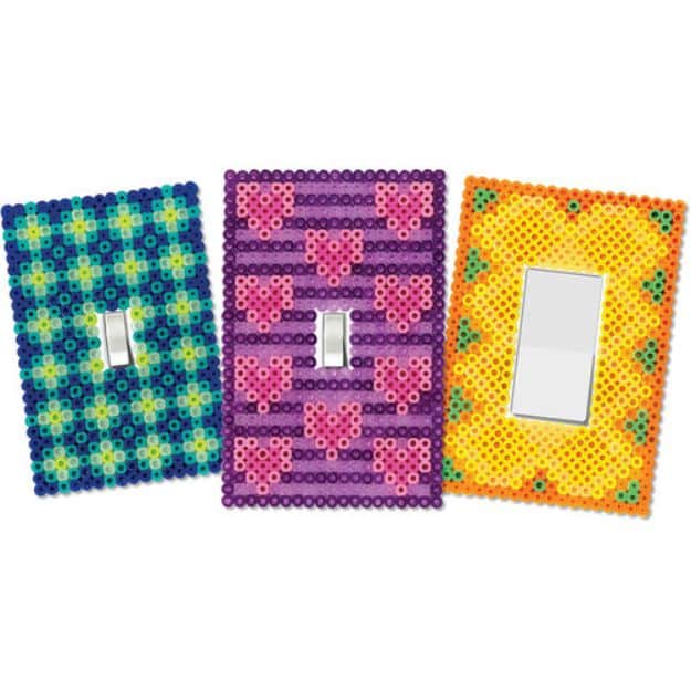 DIY perler bead crafts - Switch Plate Covers - Cute Accessories and Homemade Decor That Make Creative DIY Gifts - Plastic Melted Beads Make Cool Art for Walls, Jewelry and Things To Make When You are Bored #diy #crafts