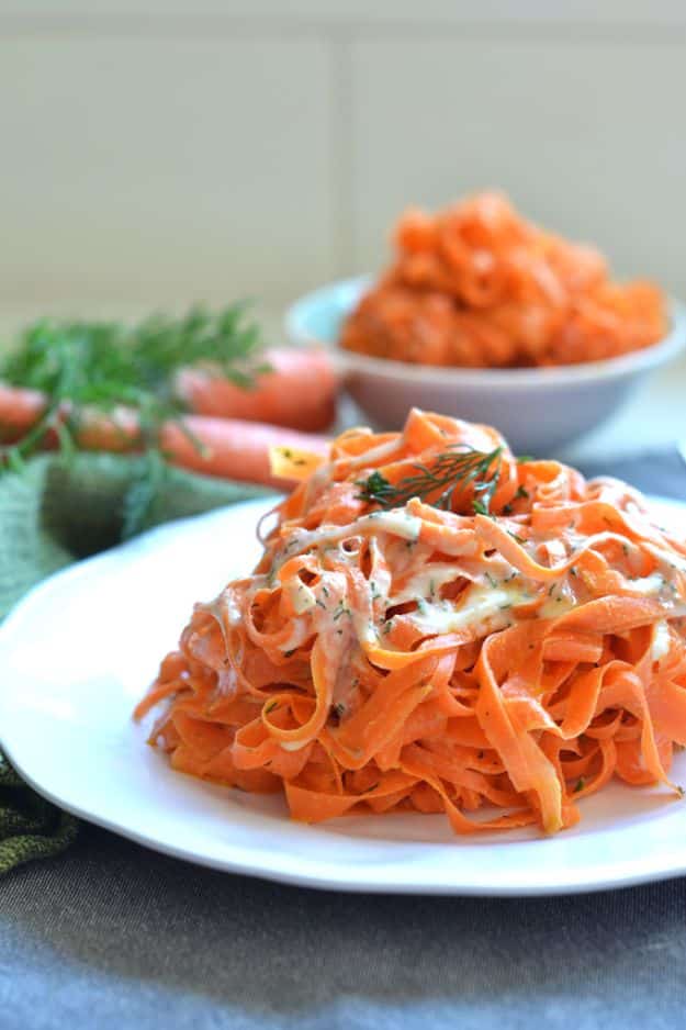 Veggie Noodle Recipes - Tahini Dill Carrot Noodles - How to Cook With Veggie Noodles - Healthy Pasta Recipe Ideas - How to Make Veggie Noodles With Carrots and Zucchini - Vegan, Vegetarian , Keto and Low Carb Dishes for Your Diet - Meatballs, Chicken, Cheese, Asian Stir Fry, Salad and Raw Preparations #veggienoodles #recipes #keto #lowcarb #ketorecipes #veggies #healthyrecipes #veganrecipes 