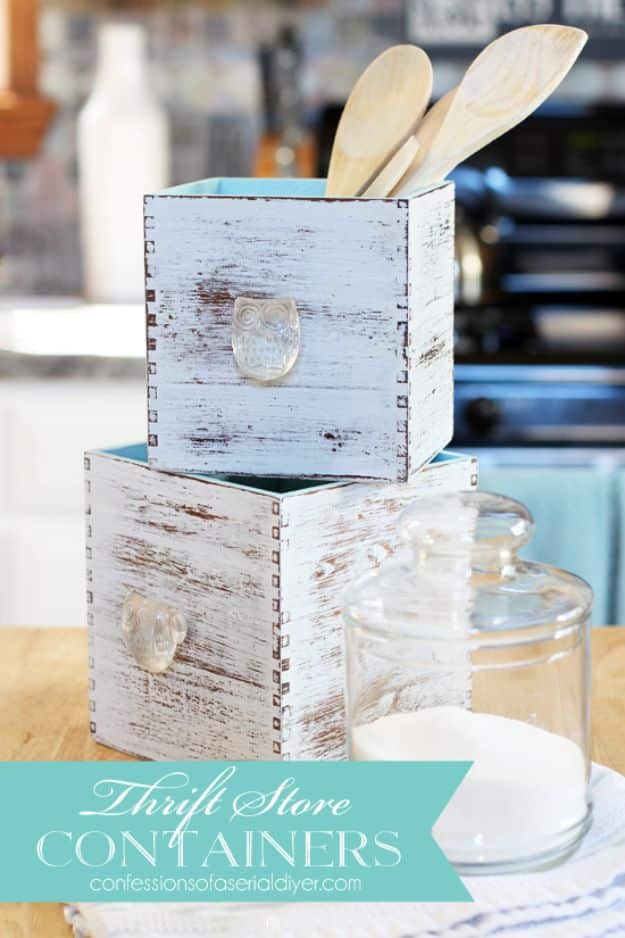 Thrift Store DIY Makeovers - Thrift Store Containers - Decor and Furniture With Upcycling Projects and Tutorials - Room Decor Ideas on A Budget - Crafts and Decor to Make and Sell - Before and After Photos - Farmhouse, Outdoor, Bedroom, Kitchen, Living Room and Dining Room Furniture http://diyjoy.com/thrift-store-makeovers