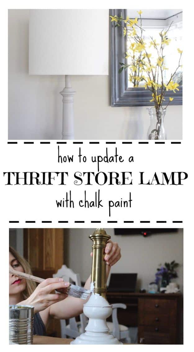 Thrift Store DIY Makeovers - Thrift Store Lamp Makeover With Chalk Paint - Decor and Furniture With Upcycling Projects and Tutorials - Room Decor Ideas on A Budget - Crafts and Decor to Make and Sell - Before and After Photos - Farmhouse, Outdoor, Bedroom, Kitchen, Living Room and Dining Room Furniture http://diyjoy.com/thrift-store-makeovers