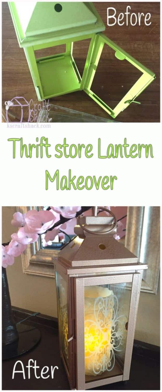 Thrift Store DIY Makeovers - Thrift Store Lantern Makeover - Decor and Furniture With Upcycling Projects and Tutorials - Room Decor Ideas on A Budget - Crafts and Decor to Make and Sell - Before and After Photos - Farmhouse, Outdoor, Bedroom, Kitchen, Living Room and Dining Room Furniture http://diyjoy.com/thrift-store-makeovers
