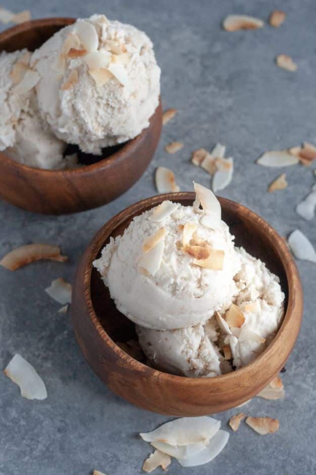 Homemade Ice Cream Recipes - Toasted Coconut Ice Cream - How To Make Homemade Ice Cream At Home - Recipe Ideas for Making Vanilla, Chocolate, Strawberry, Caramel Ice Creams - Step by Step Tutorials for Easy Mixes and Dairy Free Options - Cuisinart and Ice Cream Machine, No Churn, Mix in A Bag and Mason Jar - Healthy and Keto Diet Friendly #recipes #icecream