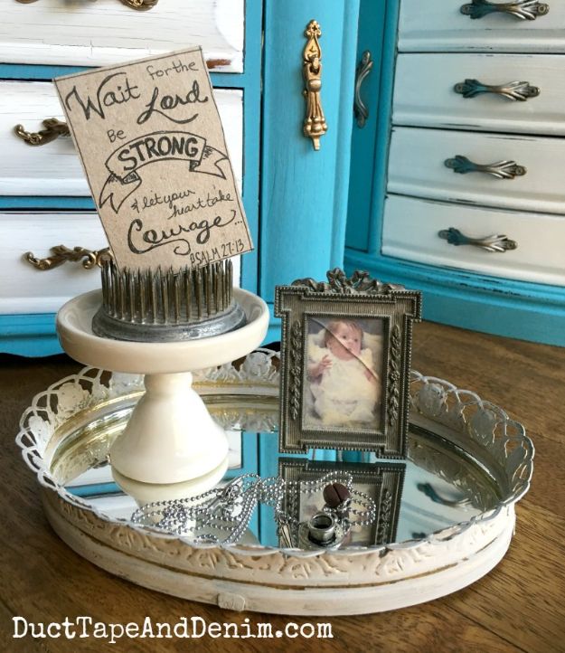 Thrift Store DIY Makeovers - Vanity Mirror Tray Makeover - Decor and Furniture With Upcycling Projects and Tutorials - Room Decor Ideas on A Budget - Crafts and Decor to Make and Sell - Before and After Photos - Farmhouse, Outdoor, Bedroom, Kitchen, Living Room and Dining Room Furniture http://diyjoy.com/thrift-store-makeovers