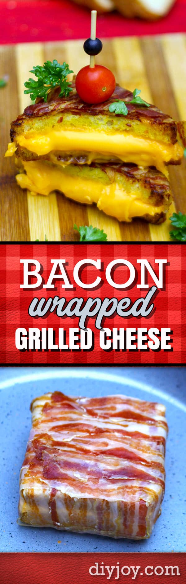 How To Make A Bacon Wrapped Grilled Cheese Sandwich - Step by Step Recipe Tutorial and Video - Easy Snack and Lunch Ideas