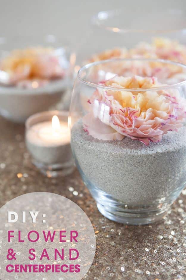 Dollar Tree Wedding Ideas - DIY Flower & Sand Centerpieces - Cheap and Easy Dollar Store Crafts from Your Local Dollar Tree Store - Inexpensive Wedding Decor for the Bride on A Budget - Crafts and Centerpieces, Guest Book, Favors and Decorations You Can Make for Weddings - Pretty, Creative Flowers, Table Decor, Place Cards, Signs and Event Planning Idea 