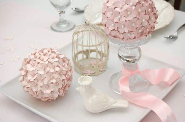 Dollar Tree Wedding Ideas - DIY Paper Flower Pomander - Cheap and Easy Dollar Store Crafts from Your Local Dollar Tree Store - Inexpensive Wedding Decor for the Bride on A Budget - Crafts and Centerpieces, Guest Book, Favors and Decorations You Can Make for Weddings - Pretty, Creative Flowers, Table Decor, Place Cards, Signs and Event Planning Idea 