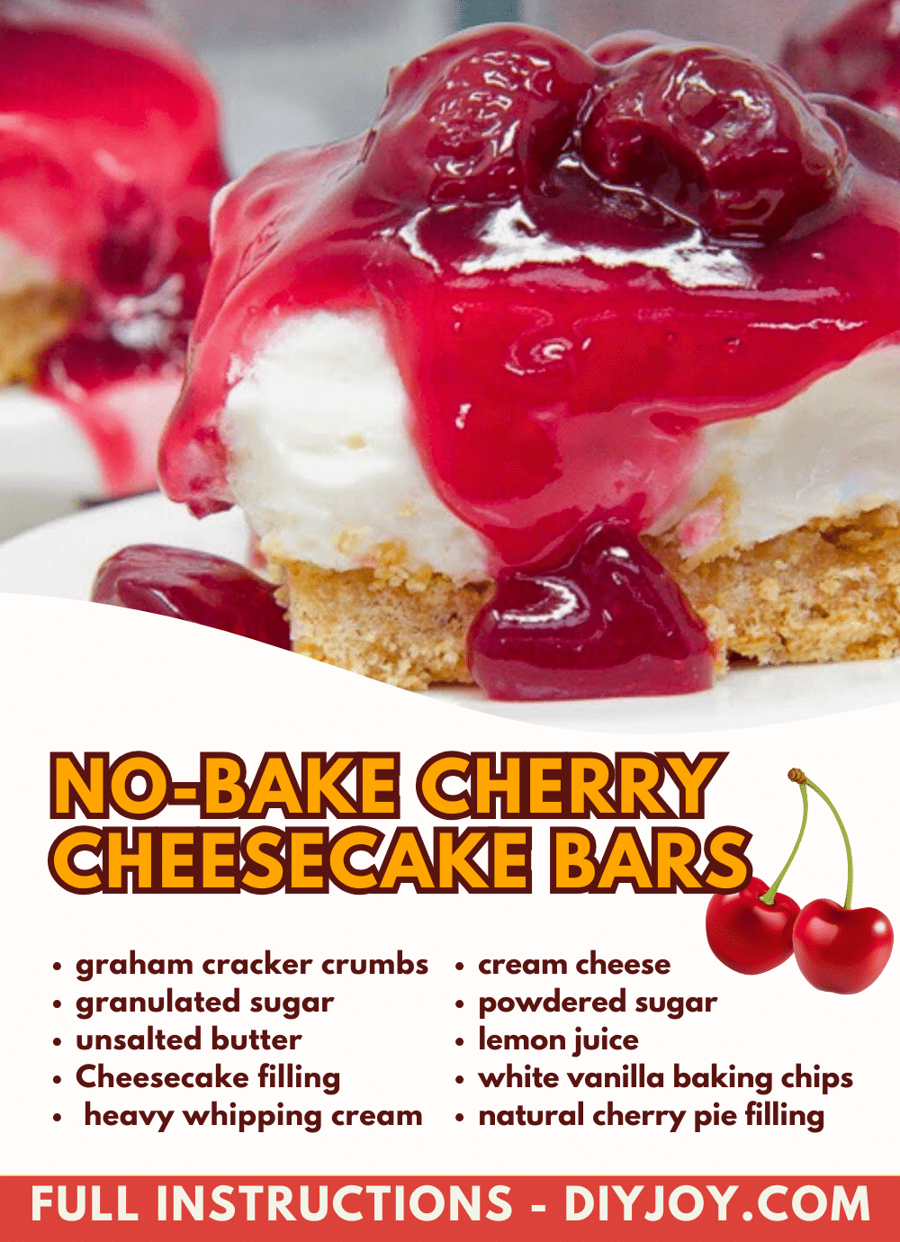 No Bake Cherry Cheesecake Bars