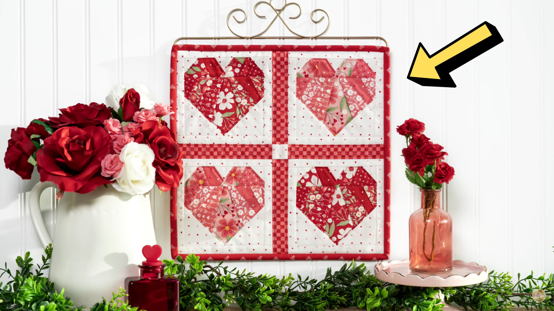 Easy Paper Piecing Heart Quilt Block Tutorial