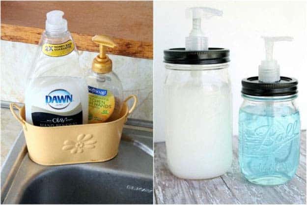 DIY Mason Jar Craft Ideas | Southern Home Decor on a Budget | How to Make Mason Jar Soap Dispensers | DIY Projects and Crafts by DIY JOY at http://diyjoy.com/craft-ideas-diy-soap-dispensers