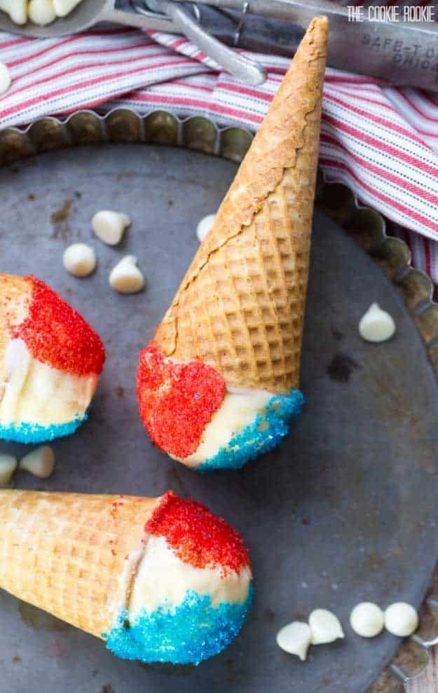 4th of July Dessert Recipe Ideas Patriotic Drumsticks | DIY Projects & Crafts by DIY JOY #fourthofjuly #july4th #desserts