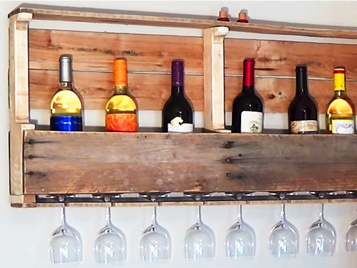 Wood pallet wine cheap rack