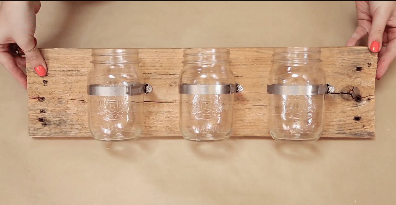 Make Hanging Mason Jar Craft Storage #12MonthsofDIY