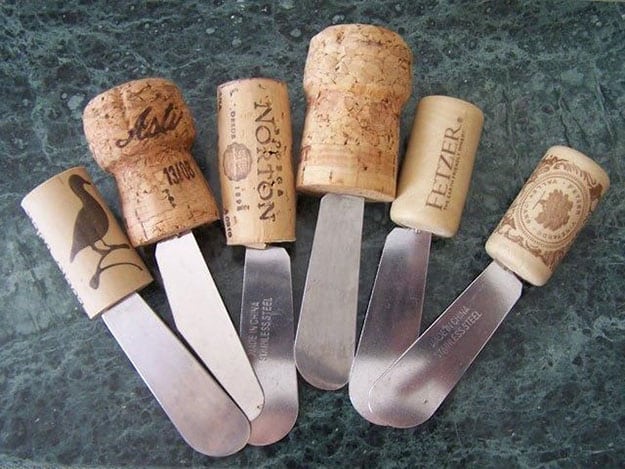 DIY Wine Cork Crafts for the Kitchen - Wine Cork Cheese Knife Handles - DIY Projects & Crafts by DIY JOY