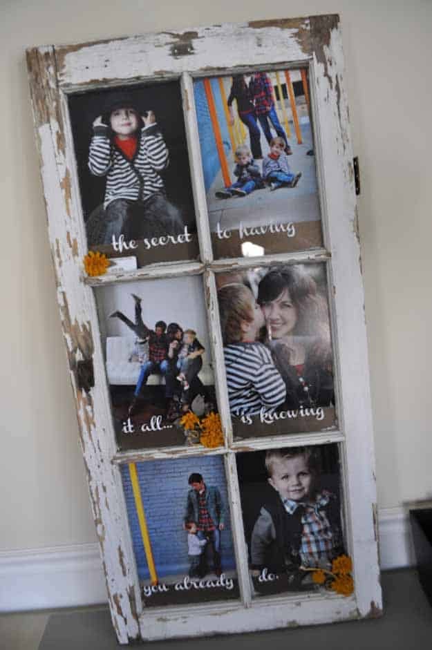 Easy Upcycling Projects | Old Window Picture Frame #diy #crafts