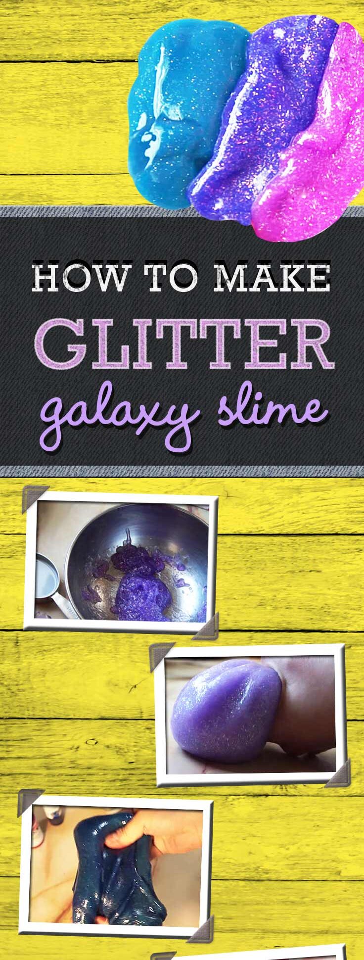 Easy Slime Recipes - How to Make Galaxy Slime Tutorial - Fun Crafts for Kids to Make at Home diy slime recipe - how to make galaxy slime tutorial