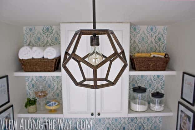 DIY Lighting Ideas and Cool DIY Light Projects for the Home. Chandeliers, lamps, awesome pendants and creative hanging fixtures,  complete with tutorials with instructions | Dodecahedron DIY Light Fixture | http://diyjoy.com/diy-projects-lighting-ideas