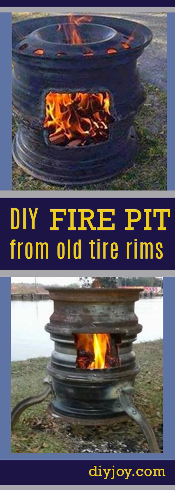 DIY Fire Pit from Old Tire Rims - Cheap DIY Fire pit made from car parts