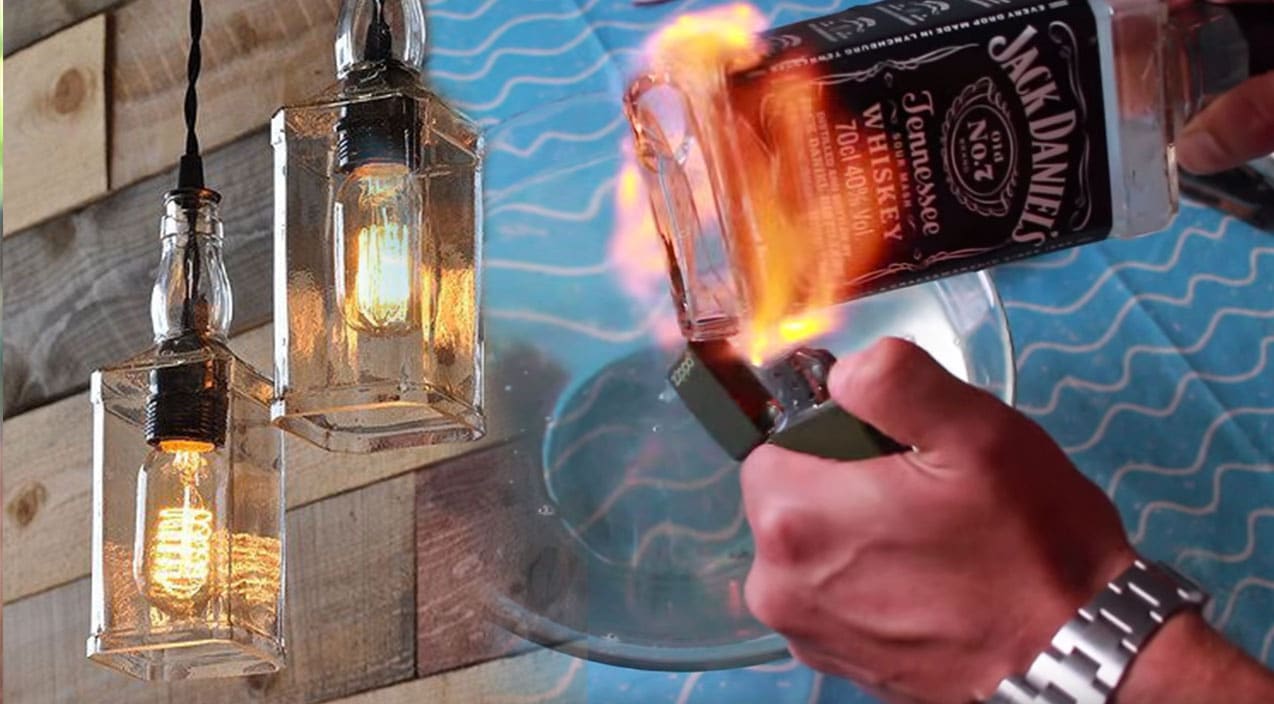 diy whiskey bottle lamp