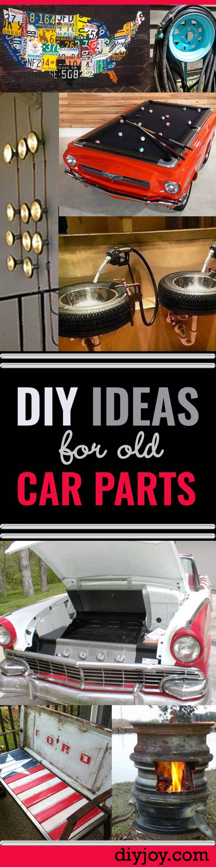 diy ideas car parts - DIY Home Decor, Furniture Projects, Signs and Seating Made From Tires, Bumpers and Old Car Parts - DIY Ideas Using Old Car Parts - DIY Projects and Fun Crafts for Men