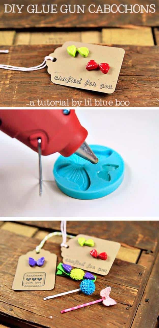 Fun Crafts To Do With A Hot Glue Gun | Best Hot Glue Gun Crafts, DIY Projects and Arts and Crafts Ideas Using Glue Gun Sticks | DIY Glue Gun Cabochons