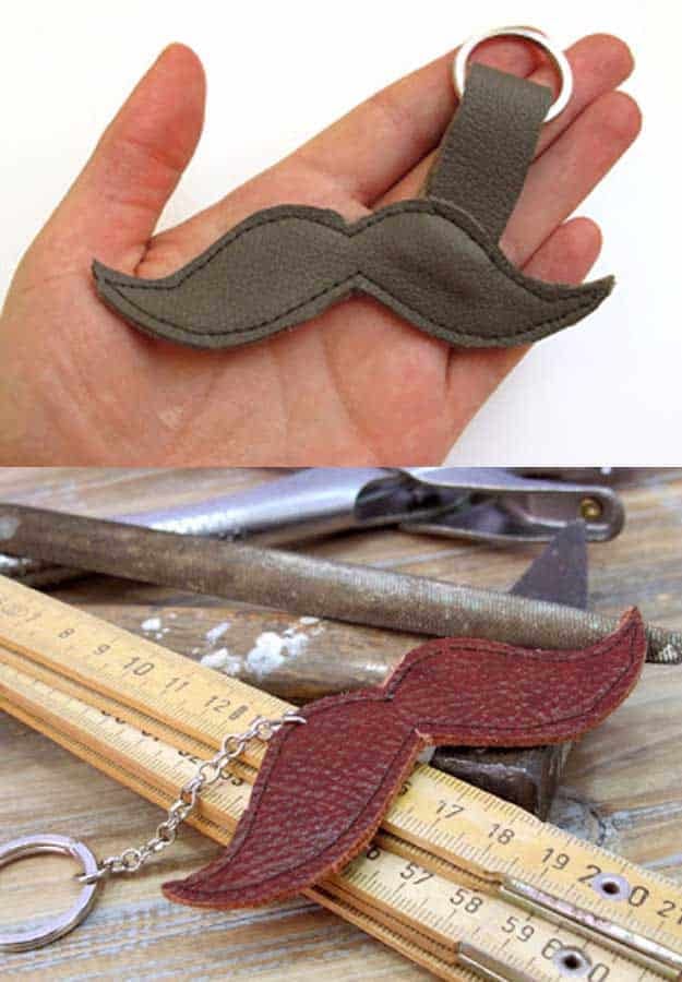 Ridiculously Cool DIY Crafts For Men   Moustache Keychain 