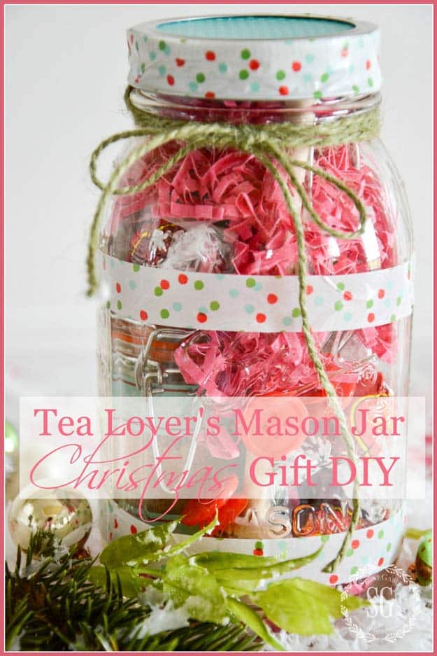 DIY Gifts in A Jar | Best Mason Gifts on A Budget | Creative DIY Gift Ideas for Mom, Sister, Teacher, Mom. Friends | Inexpensive Things to Make For Christmas, Holiday| Tea Lovers Mason Jar Christmas Gift DIY 