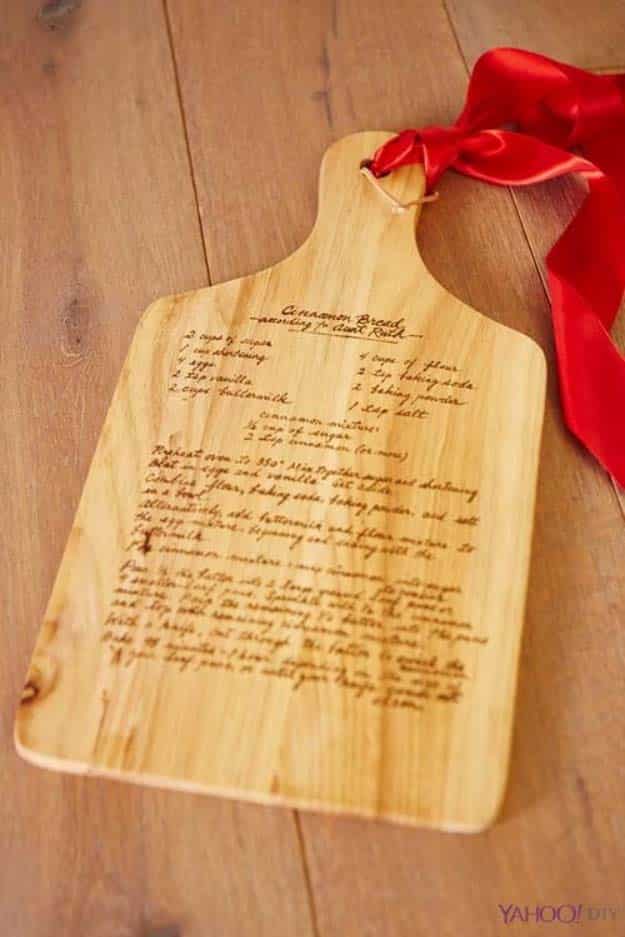 DIY Gifts for Your Parents | Cool and Easy Homemade Gift Ideas That Mom and Dad Will Love | Creative Christmas Gifts for Parents With Step by Step Instructions | Crafts and DIY Projects by DIY JOY | Wooden Chopping Board Etched with Secret Family Recipe #diy #diygifts #christmasgifts