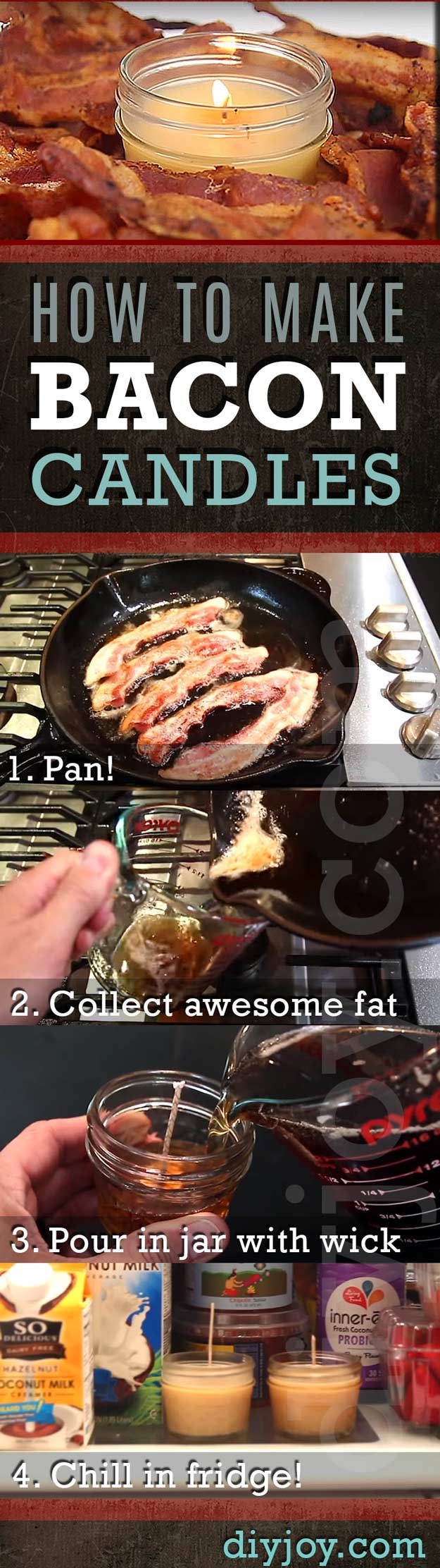 How To Make Bacon Candles - Fun DIY Projects and Cool Crafts For Men 