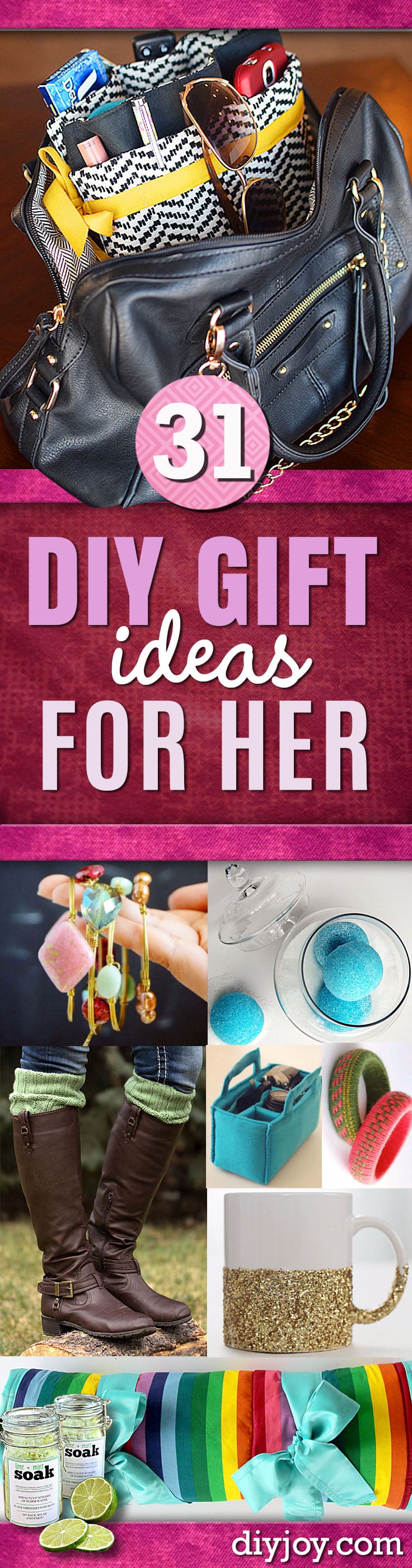 DIY Gifts for Her - Perfect Homemade Gift Ideas for Girlfriend Mom, Sister, Aunt, Wife, BFF. Easy Inexpensive and Cool Crafts You Can Make To Give For Christmas, Birthday Gift, Anniversary