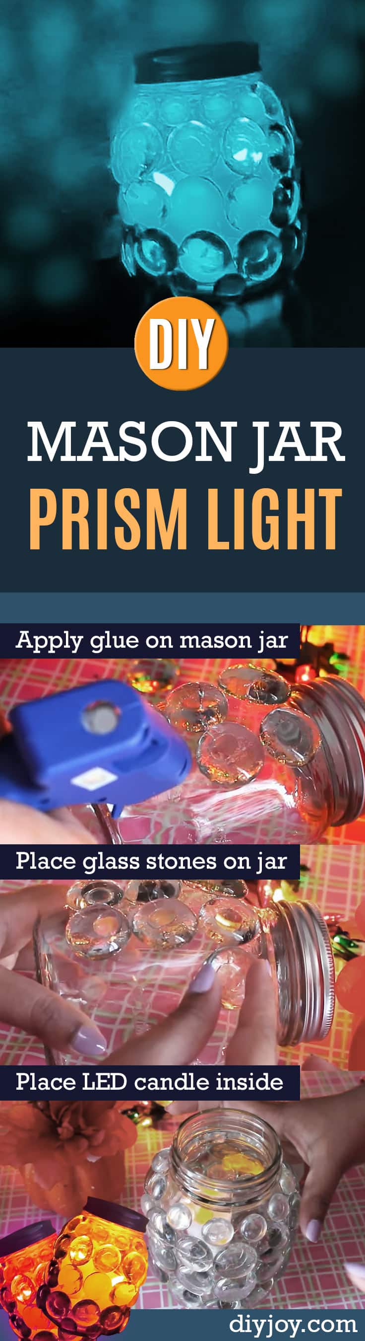 DIY Mason Jar Prism Light | Cool and Easy DIY Decor Ideas on A Budget - Easy Crafts to Make and Sell for Profit at Craft Fairs