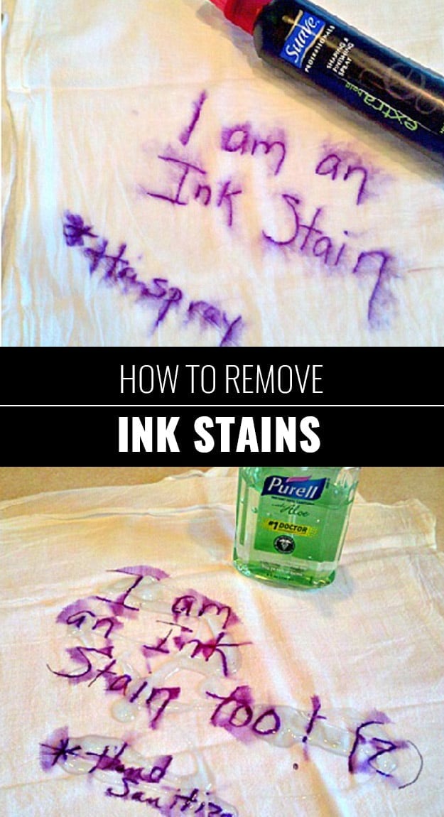 DIY Hacks for Ruined Clothes. Awesome Ideas, Tips and Tricks for Repairing Clothes and Removing Stains in Clothing | Use Hairspray or Hand Sanitizer to Get out Ink Stains 