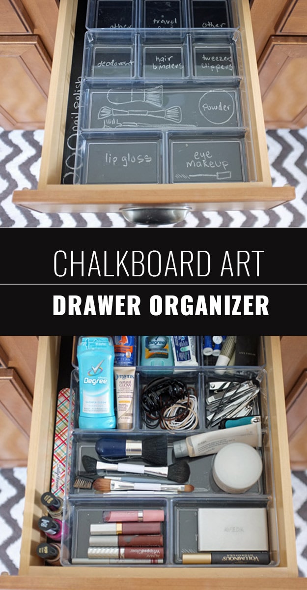 DIY Chalkboard Paint Ideas for Furniture Projects, Home Decor, Kitchen, Bedroom, Signs and Crafts for Teens. | Chalkboard Art Drawer Organizer 