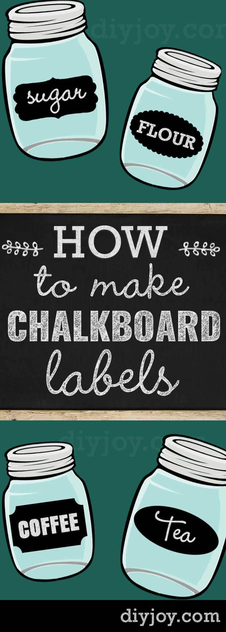 DIY Chalkboard Paint Ideas for Furniture Projects, Home Decor, Kitchen, Bedroom, Signs and Crafts for Teens. | Chalkboard Labels 