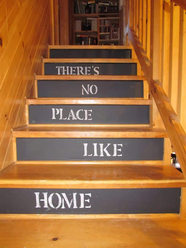 DIY Chalkboard Paint Ideas for Furniture Projects, Home Decor, Kitchen, Bedroom, Signs and Crafts for Teens. | Chalkboard Stairs 