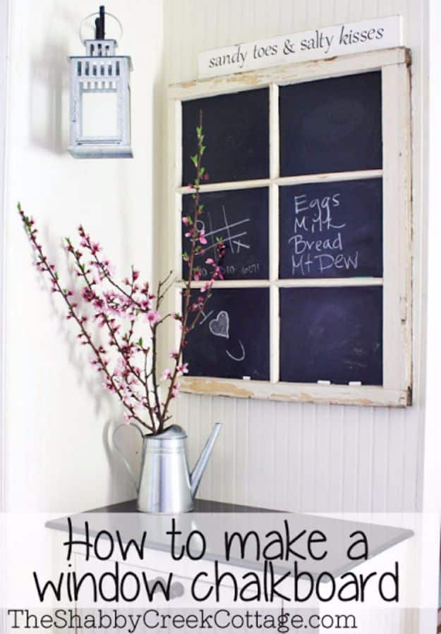 DIY Chalkboard Paint Ideas for Furniture Projects, Home Decor, Kitchen, Bedroom, Signs and Crafts for Teens. | Chalkboard Window 