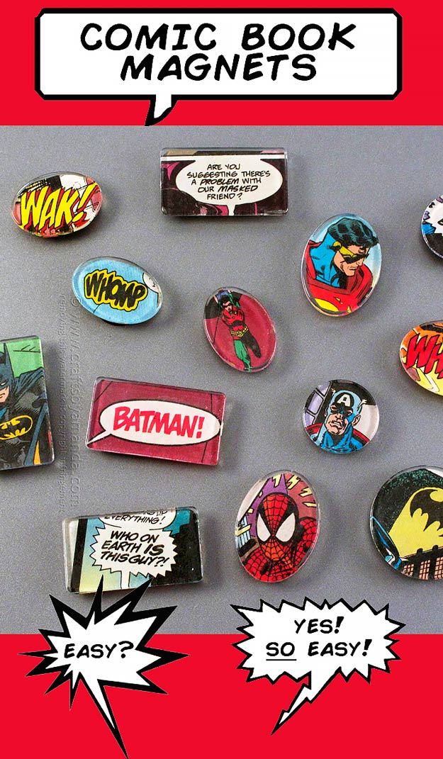 76 Crafts To Make and Sell - Easy DIY Ideas for Cheap Things To Sell on Etsy, Online and for Craft Fairs. Make Money with These Homemade Crafts for Teens, Kids, Christmas, Summer, Mother’s Day Gifts. | Comic Book Magnets #crafts #diy