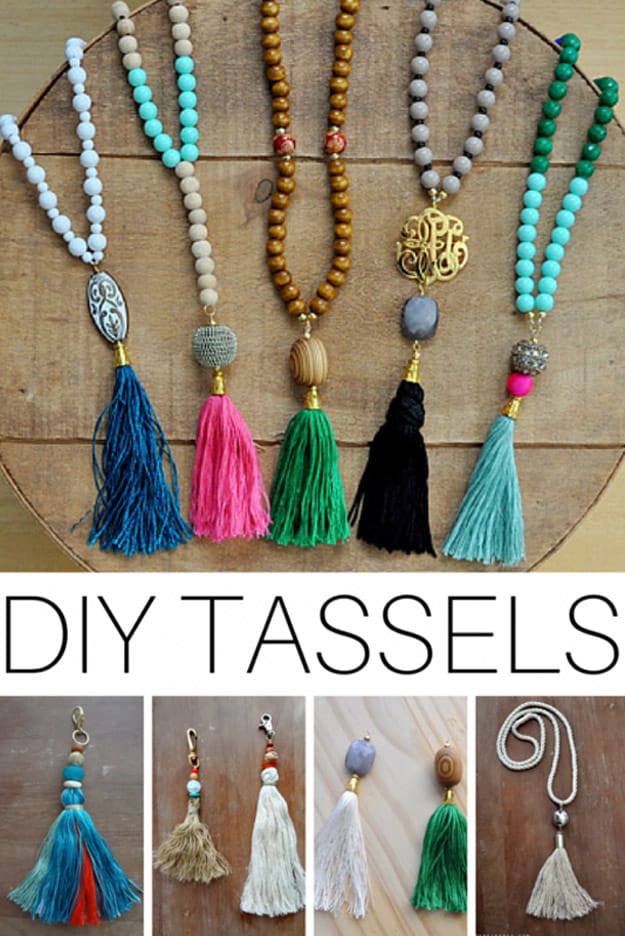 76 Crafts To Make and Sell - Easy DIY Ideas for Cheap Things To Sell on Etsy, Online and for Craft Fairs. Make Money with These Homemade Crafts for Teens, Kids, Christmas, Summer, Mother’s Day Gifts. | DIY Beaded Tassle Necklaces #crafts #diy