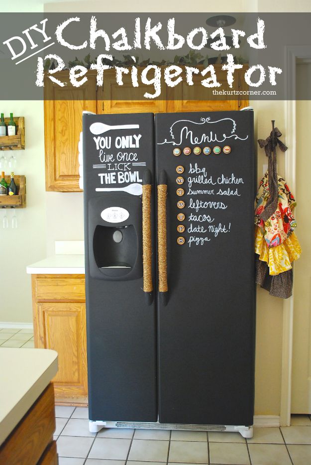 chalkboard diy paint refrigerator decor furniture kitchen projects bedroom diyjoy crafts