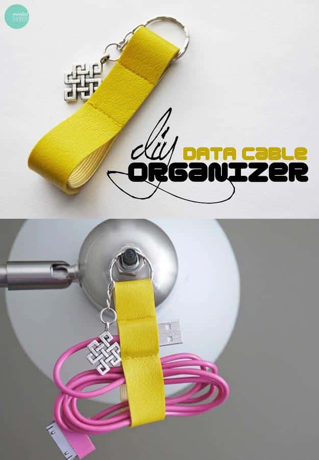 76 Crafts To Make and Sell - Easy DIY Ideas for Cheap Things To Sell on Etsy, Online and for Craft Fairs. Make Money with These Homemade Crafts for Teens, Kids, Christmas, Summer, Mother’s Day Gifts. | DIY Data Cable Organizer Key Chain #crafts #diy